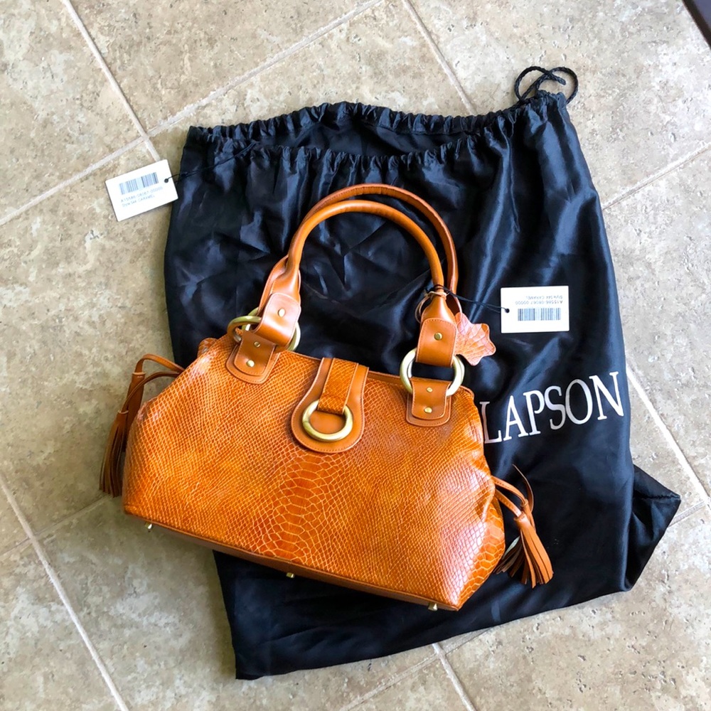 Charlie Lapson Caramel Style 554 purse with tags!